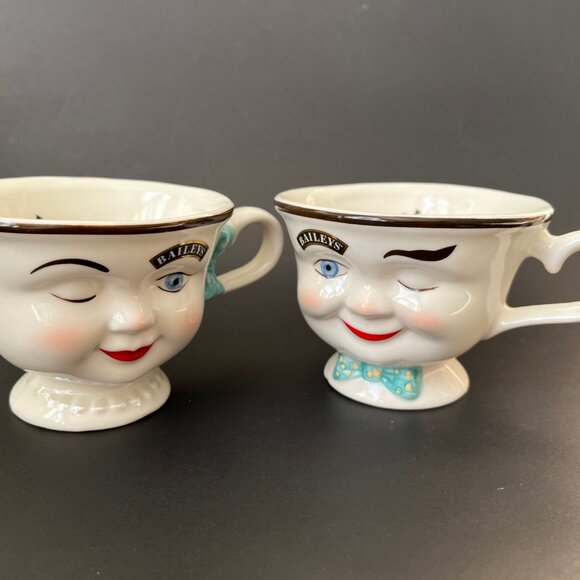LOT OF 2 BAILEYS VINTAGE WINKING CUPS, MALE FEMALE LIMITED EDITION COLLECTIBLE - Picture 8 of 8